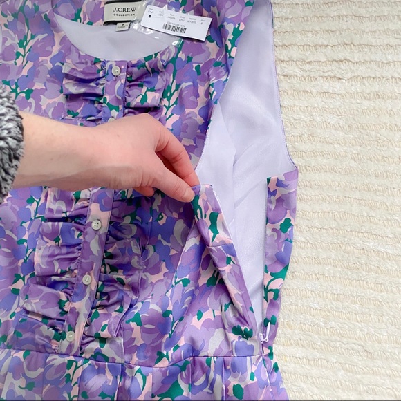 NWT J. Crew ruffle front pleated dress - Picture 9 of 13